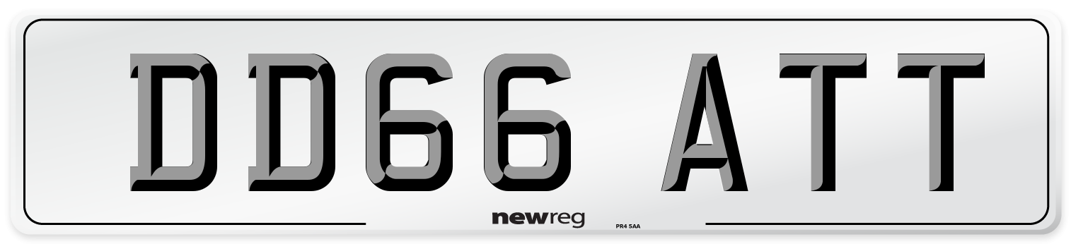DD66 ATT Number Plate from New Reg